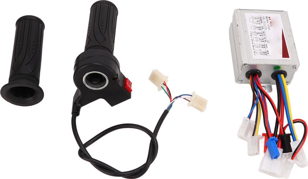 36V 500W gebürsteter Controller und langes 3-Gang-Gasdrehgriff-Set für Elektrofahrräder, Dreiräder, Motorräder