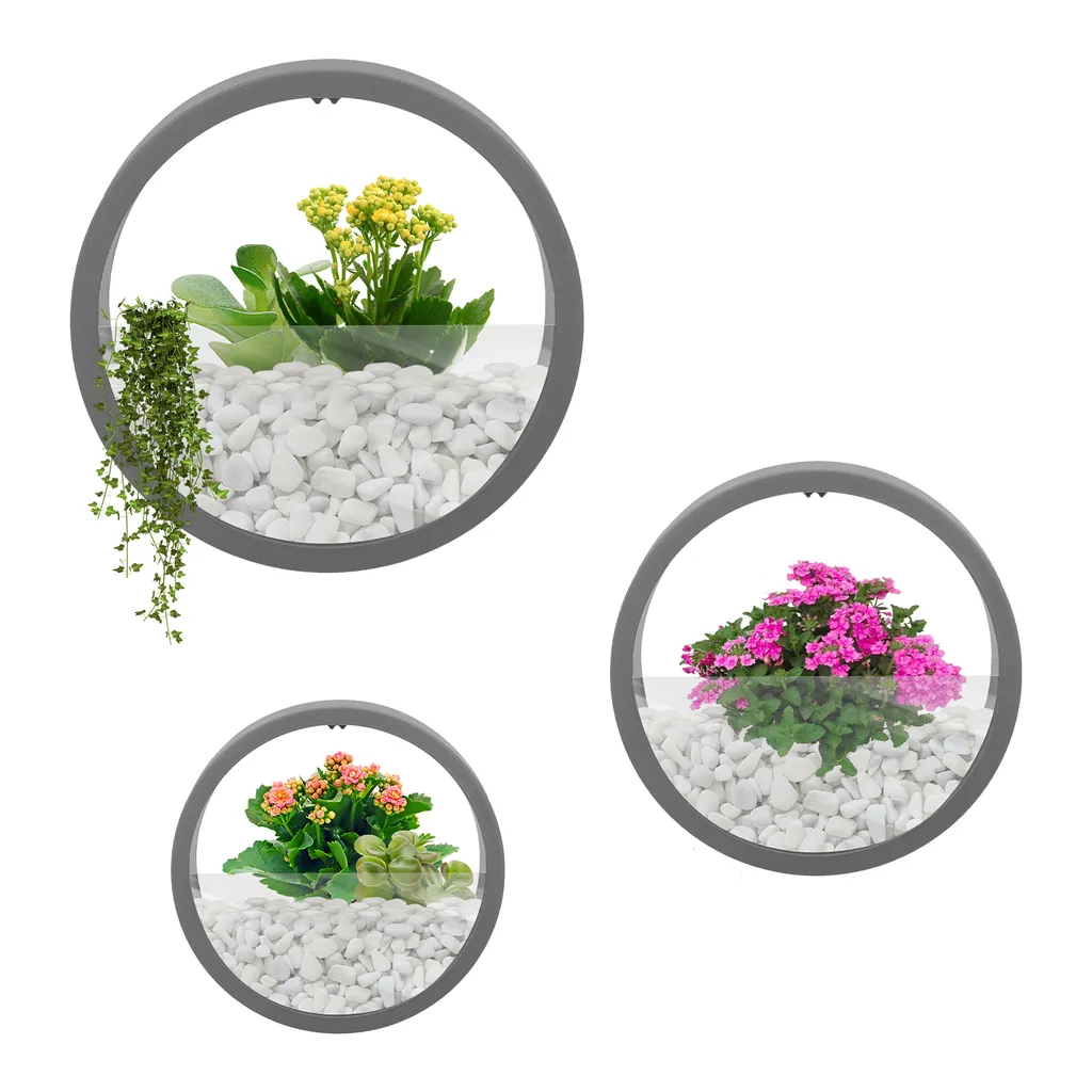 Vase mural pour fleurs gris : Solution déco pour murs vides et tristes - 8