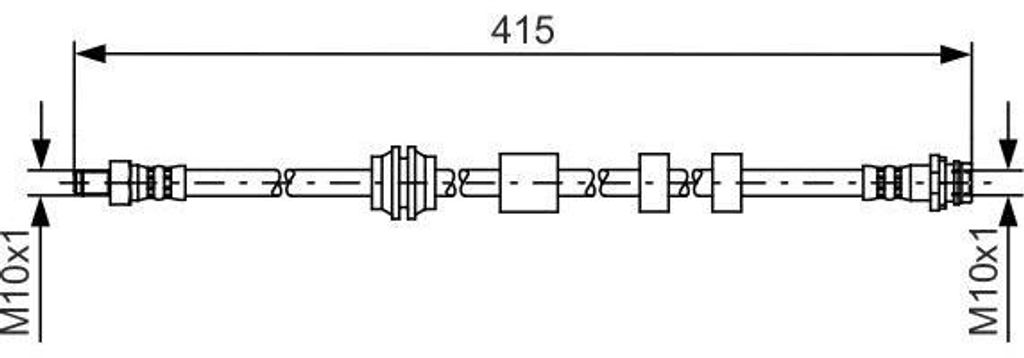 BOSCH 1 987 481 425 Bremsschlauch OE 1379911 kompatibel mit XC70, V70, V60, S80, S60, S-Max, Mondeo, Galaxy