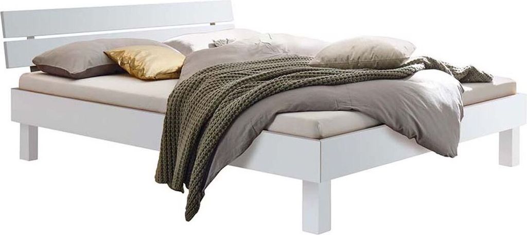 Hasena Trento Bettgestell Prato20 Farbe 10-Buche weiss deckend, lackiert Größe 90x200