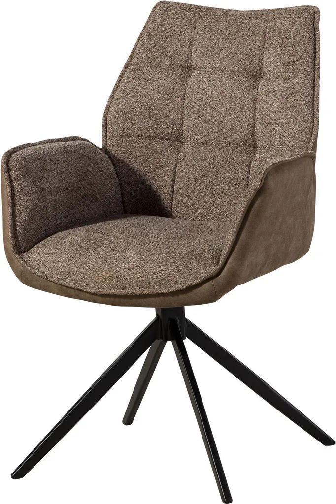 Chaise pivotante HENRI #100 MASSIVMOEBEL24 en brun et marron 61x65x89