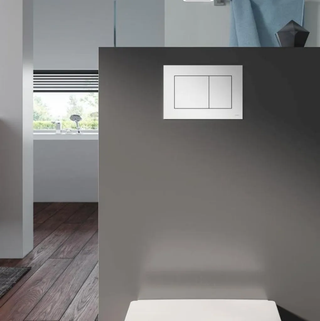 Pack WC suspendu complet TECEbase avec cuvette Rolo blanc et plaque