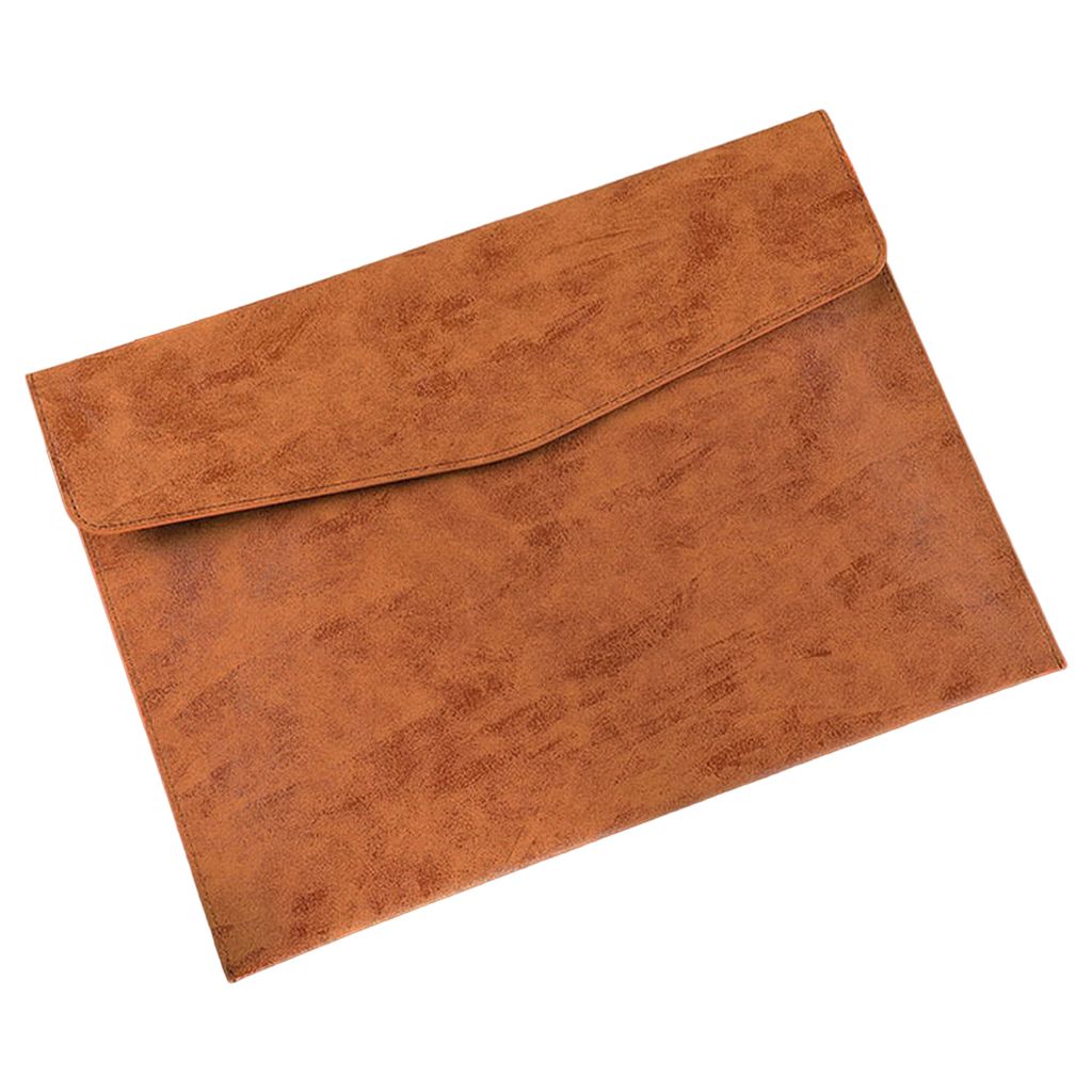 File Bag Dirt-resistent große Kapazität Enge Stick-Anti-Kratzer-Kunstleder A4 Snap-Taste Dokument Ordner Bürozubehör Zubehör-A4 Braun