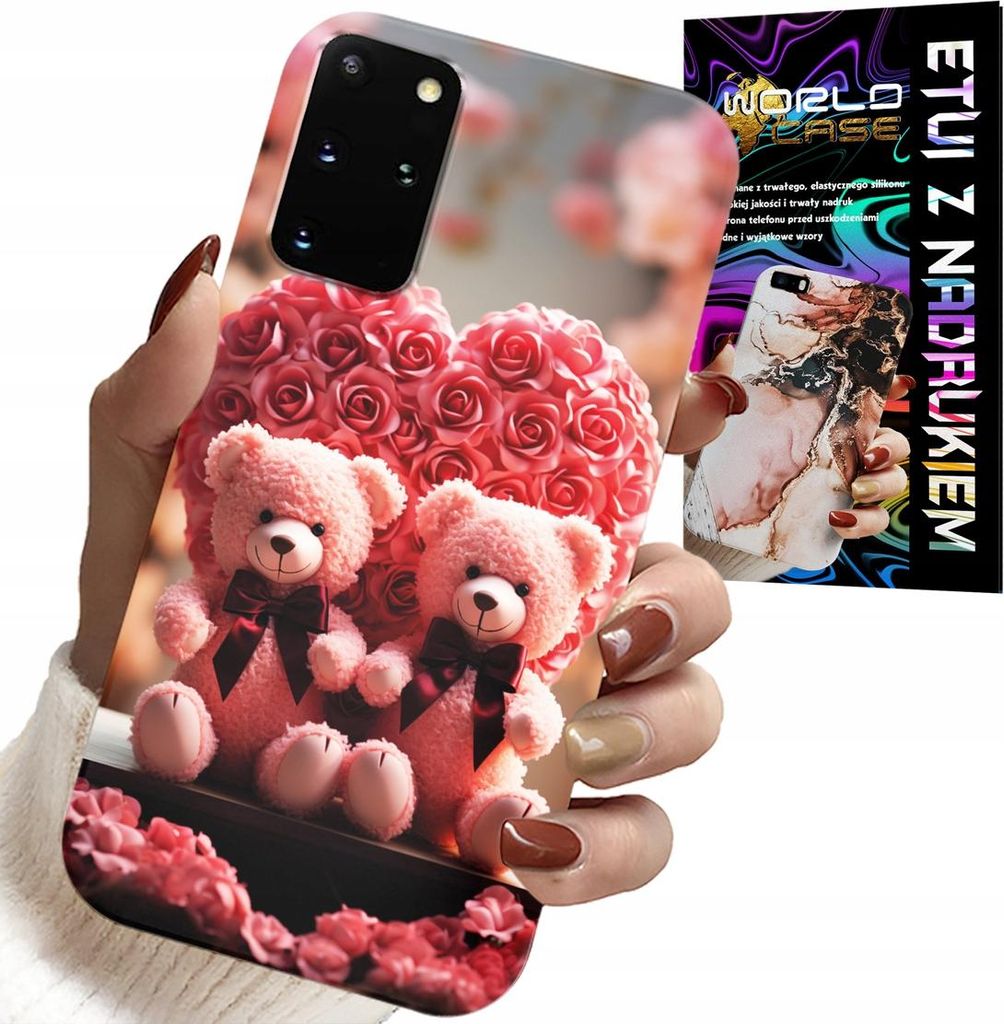 Hülle Für Samsung Galaxy S20 Plus - Rosa Teddybär Familie Herz + Folie