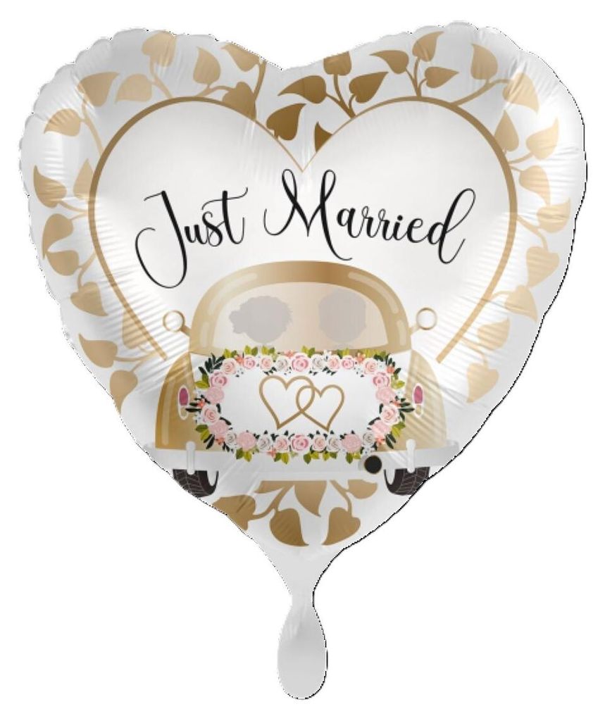 18"/Ø43cm Herz Folienballon "Just Married"
