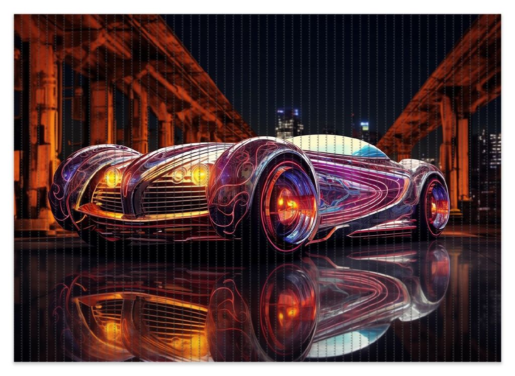 Wallario Duschmatte Antirutschmatte Badmatte Fußmatte Lichtspiel-Roadster, Größe ca. 70 x 50 cm