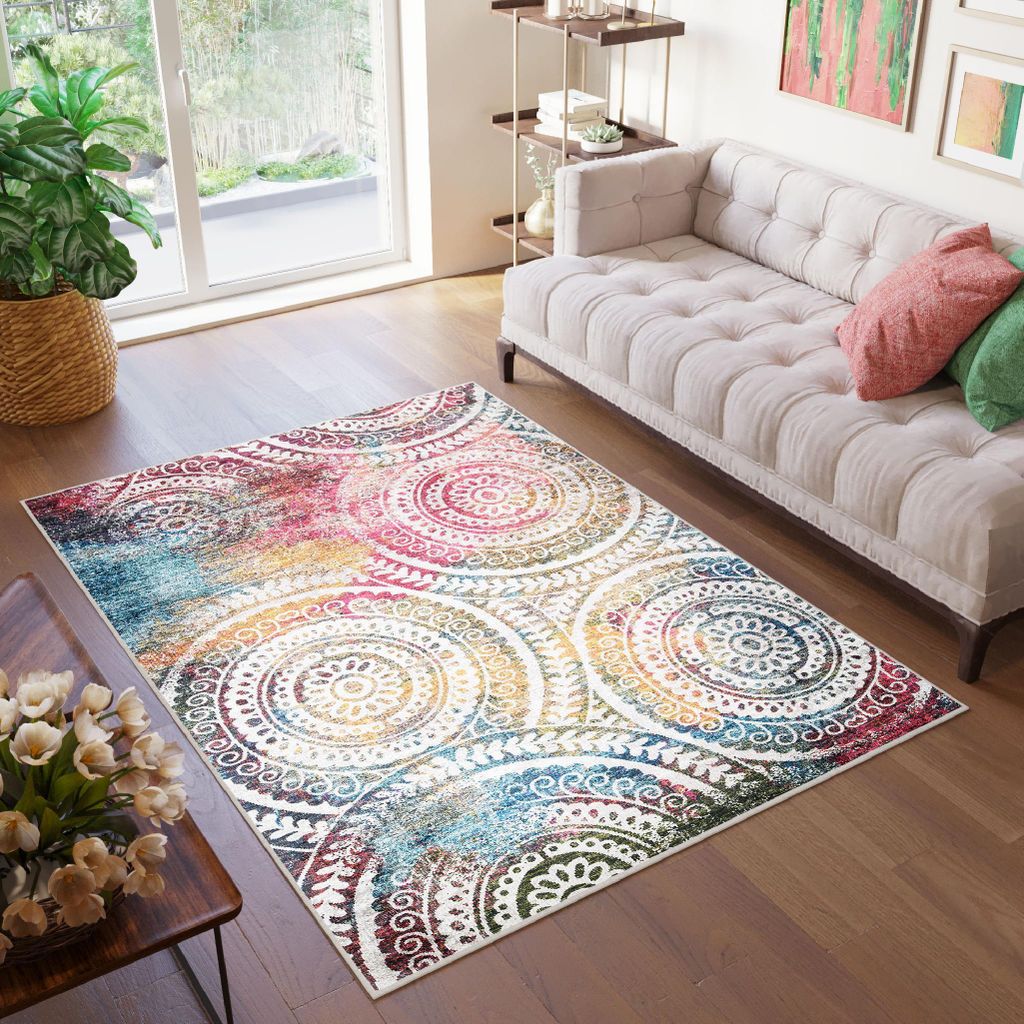 Tapiso Teppich TOSCANA Vintage Mehrfarbig Wohnzimmer 80 x 150 cm
