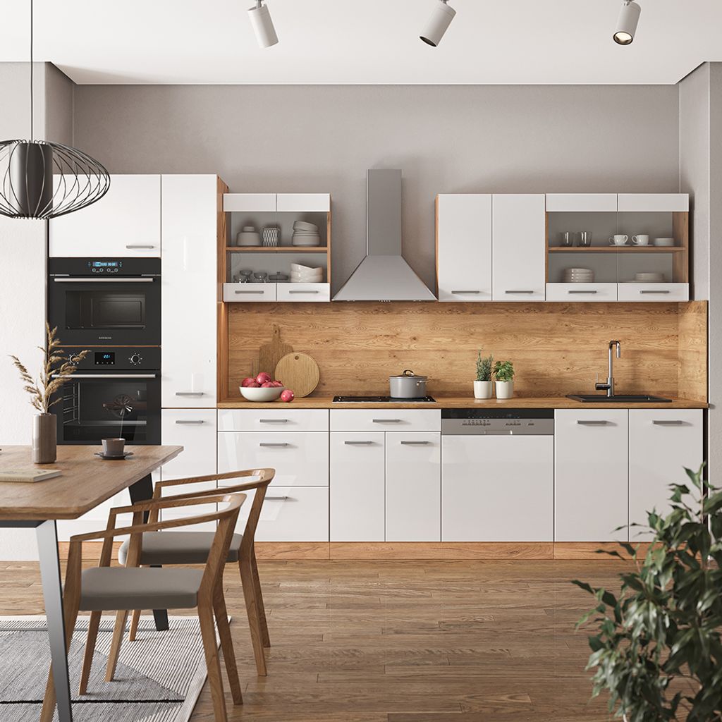 Cuisine R-Line 160cm sans PT Sonoma/blanc Vicco - Maison