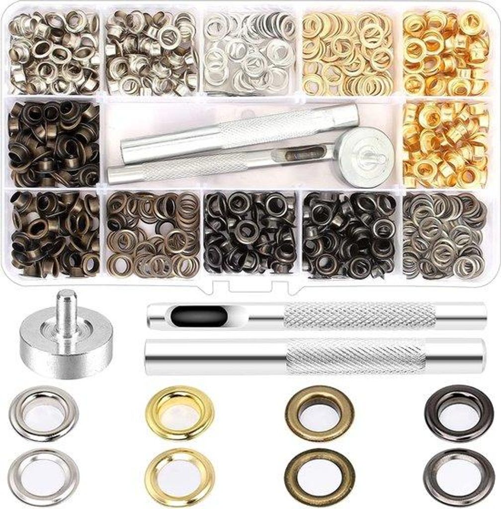 Dekzeil-anker- ogen, 5 mm, Metall, Anker- montage-set, Metall-anker- ogen mit Box