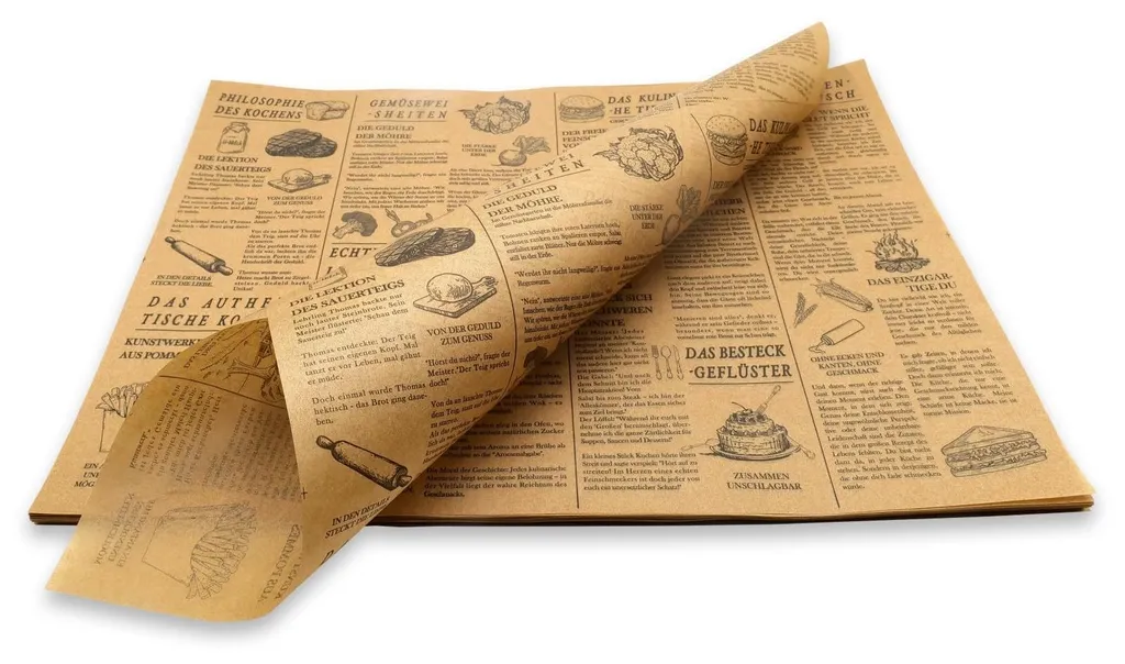 Papier jetable ingraissable 38x28 cm pour sandwichs et frites 100 pcs