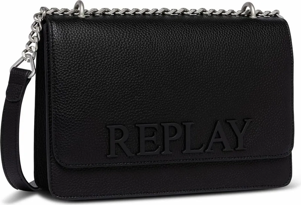 REPLAY Borsa Nera a Tracolla: Eleganza Essenziale per Donna Moderna