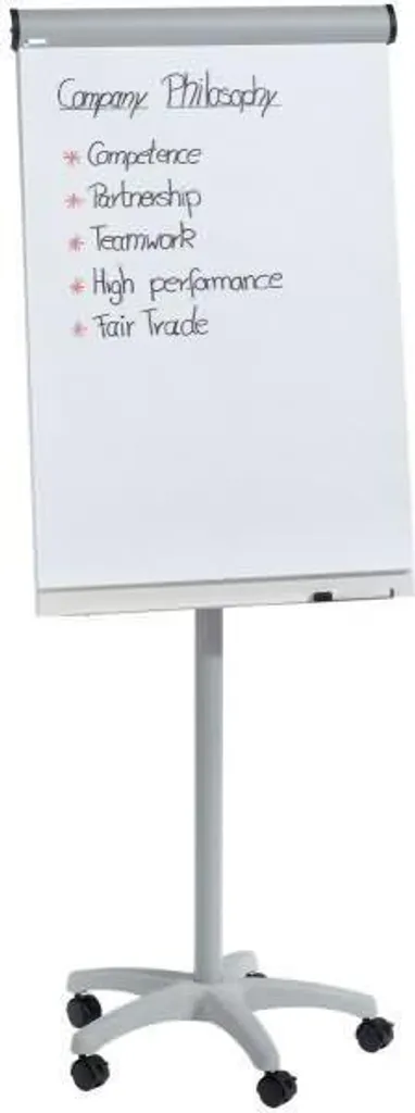 Flipchart Eco Mobil gris clair monopode avec roulettes autobloquantes