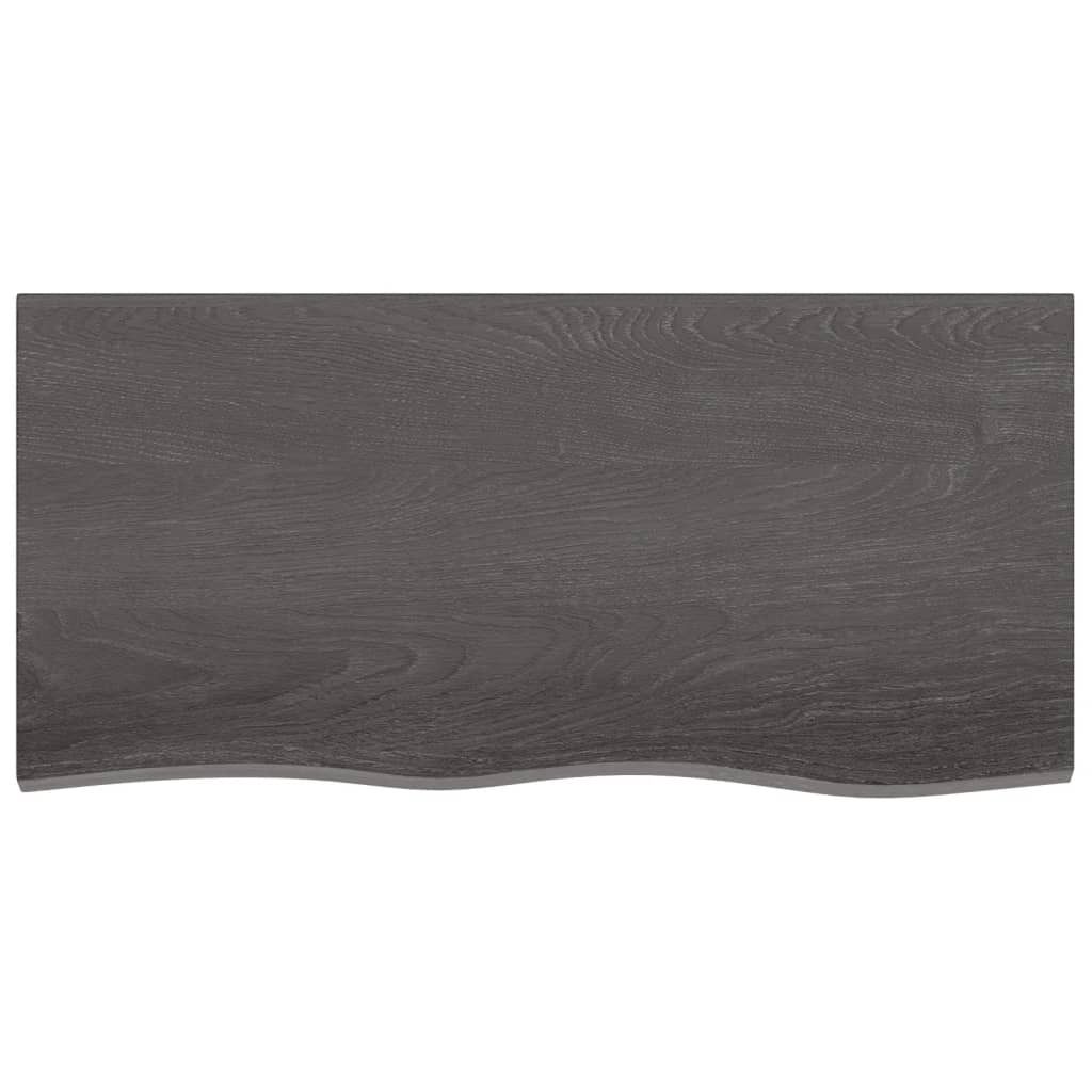 (Design 2026) Wandregal Dunkelbraun 100x50x2cm Massivholz Eiche Behandelt - Wandregale HOMMIE 760548 - Wandregale