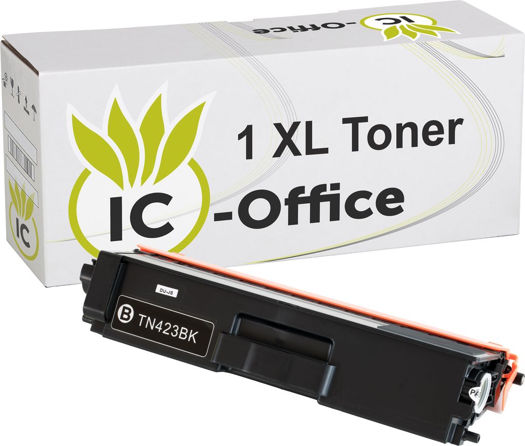 A product shot of a toner cartridge and its packaging.