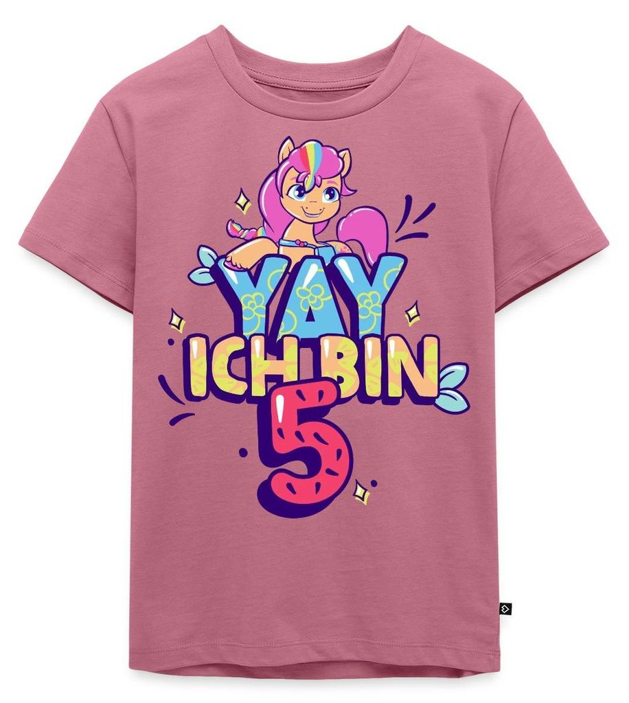 Spreadshirt My Little Pony Yay Ich Bin 5 Geburtstag Outfit Kinder Premium T-Shirt, 110/116 (4 Jahre), Mauve