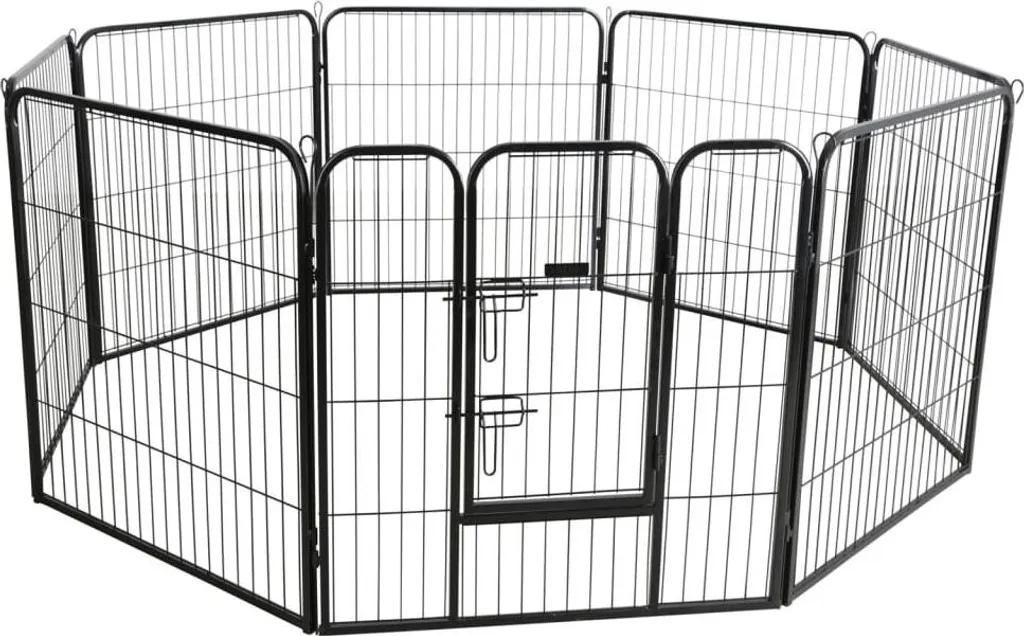Kerbl Enclos avec porte noir - Parc grillagé modulable pour animaux
