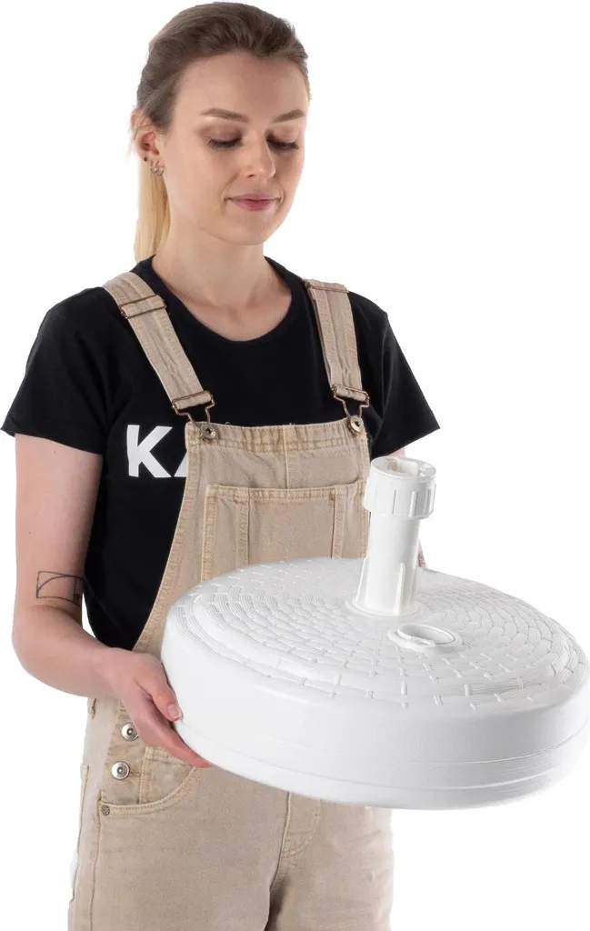 Base de parasol ronde Ø 39 cm - Support stable blanc traité extérieur