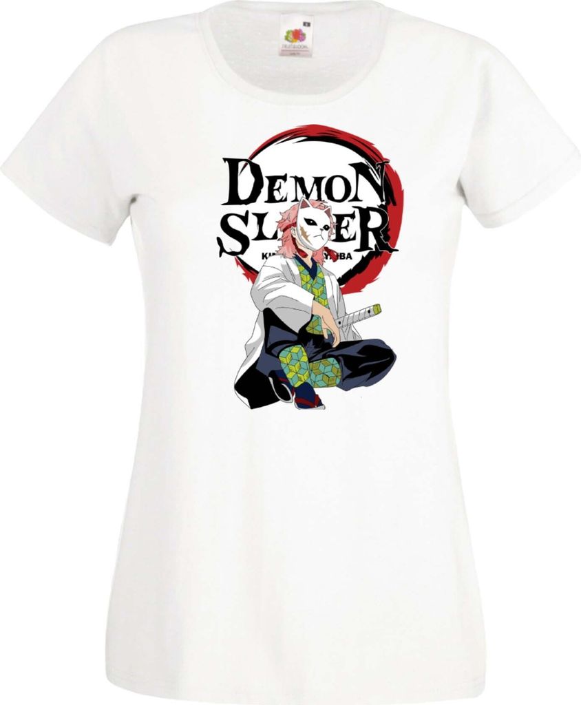 Damen T-Shirt Demon Anime Slayer Sabito Var-022 Sabito, Lady XL / Weiß