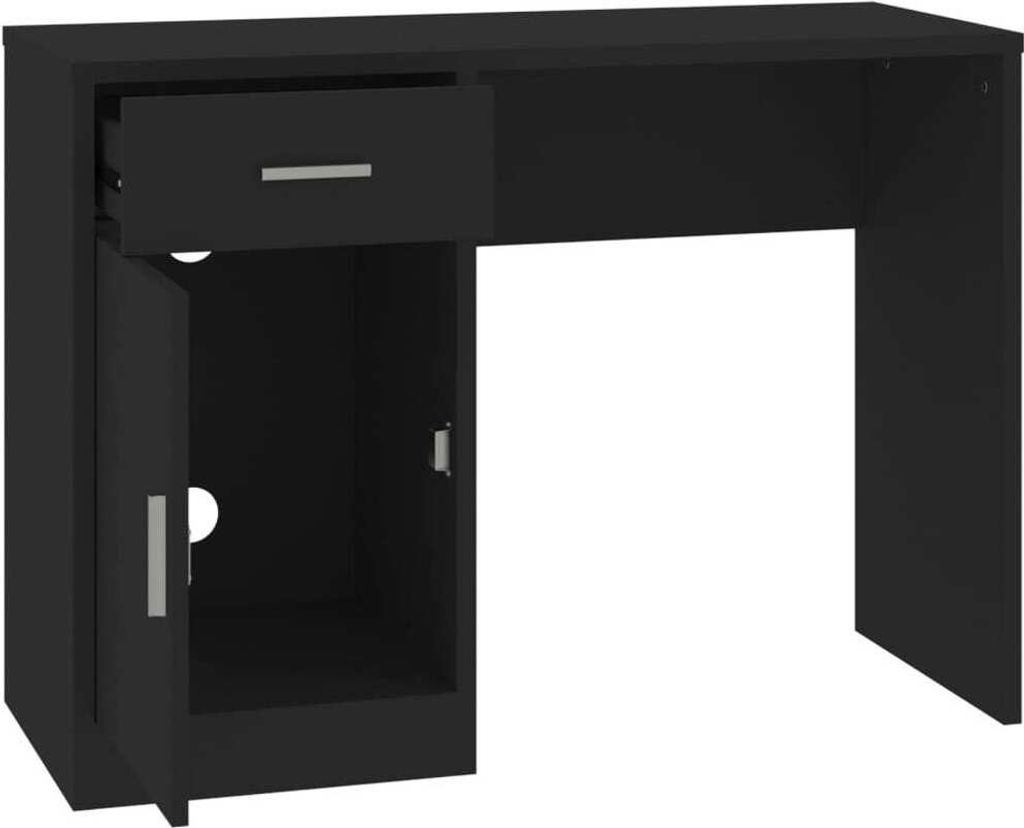 Schreibtisch mit Stauraum Schwarz 100x40x73 cm Holzwerkstoff