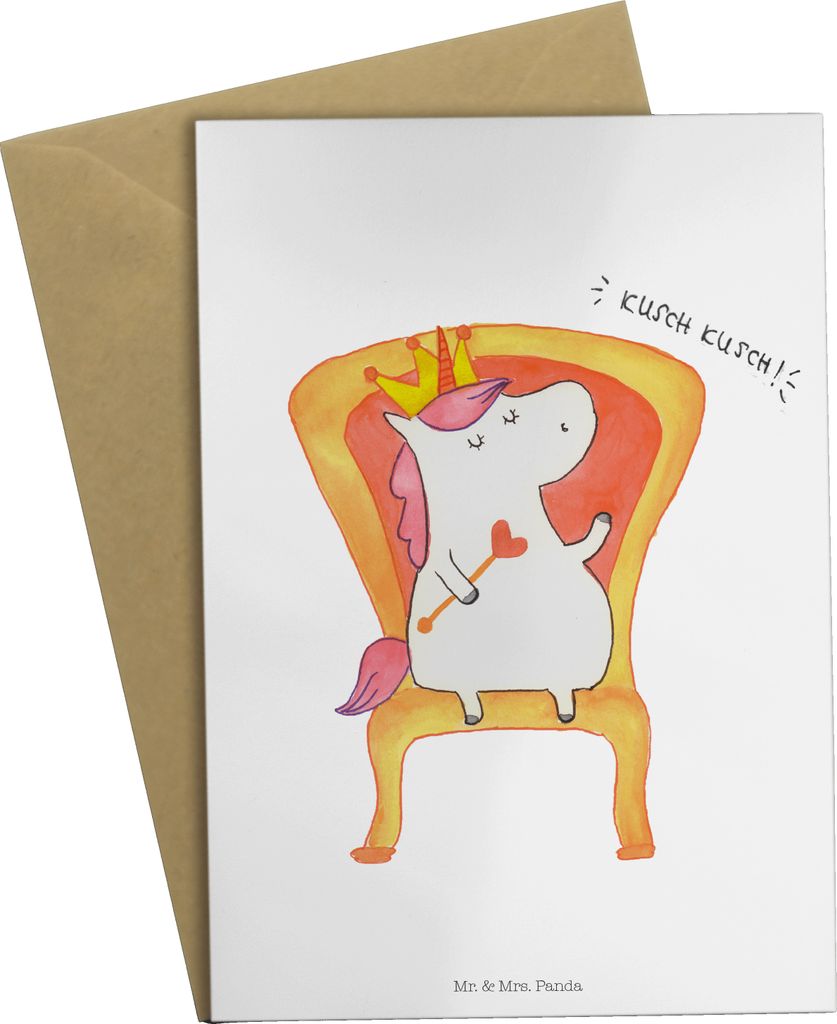 Mr. & Mrs. Panda neujahrskarte Einhorn Prinzessin - Weiß - Geschenk, Monat, Geburtstag, einladungskarten, Unicorn, Geburtstagsgeschenk, Grußkarte...