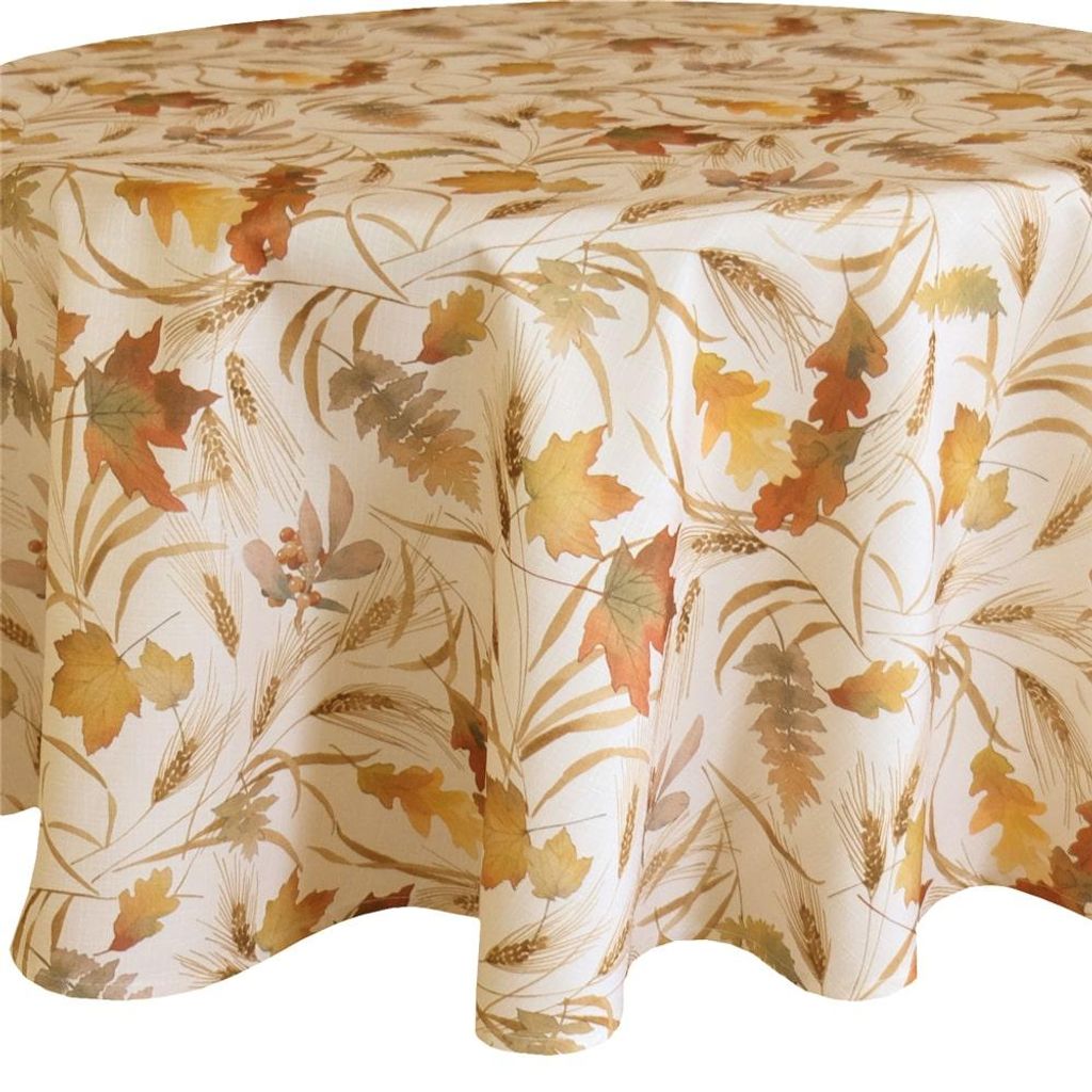Tafelkleed LINN, herfstmotief, bladeren, polyester, rond, Productafbeelding 
