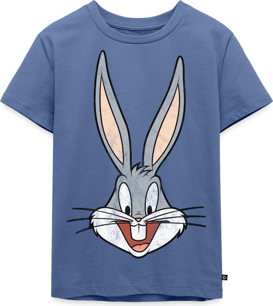 Spreadshirt Looney Tunes Bugs Bunny Kopf Vintage Kinder Premium T-Shirt, 122/128 (6 Jahre), Taubenblau