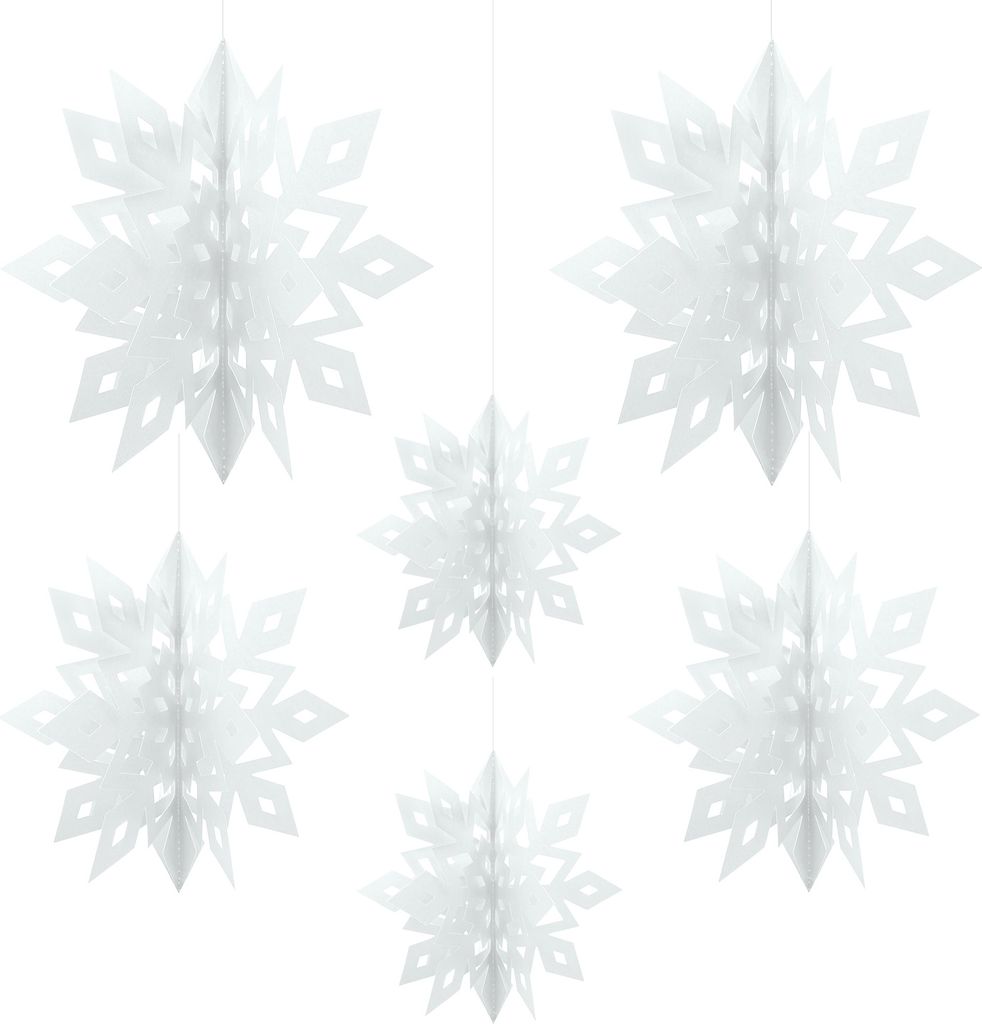 Oblique Unique 3D Schneeflocken 6er Set Eiskristalle Produktbild 