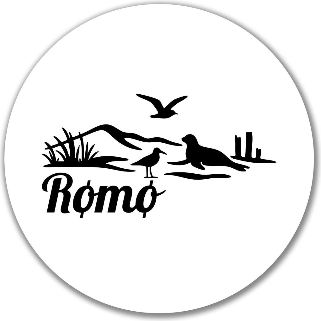 Huuraa Aufkleber Rømø Dänemark 10cm rund Sticker Geschenkidee