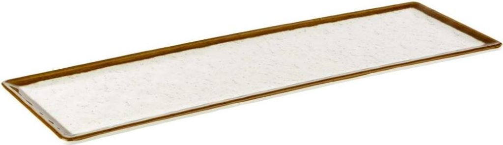 APS 84522 GN 2/4 Tablett STONE ART, 53 x 16,2 cm, Höhe 1,5 cm, Melamin, creme/weiß