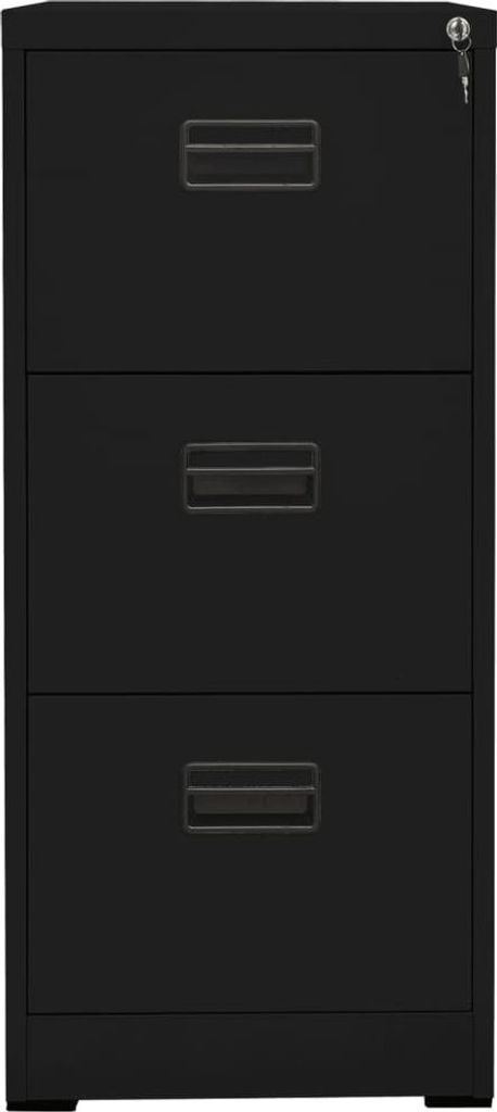 vidaXL Aktenschrank Schwarz 46x62x102,5 cm Stahl