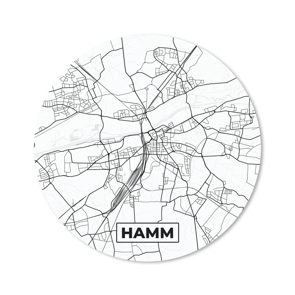 MuchoWow Mauspad Mousepad Hamm - Karte - Stadtplan 40x40 cm - Mousepads - Maus Mat - Pad - Mausunterlage - Schreibtisch Accessoires