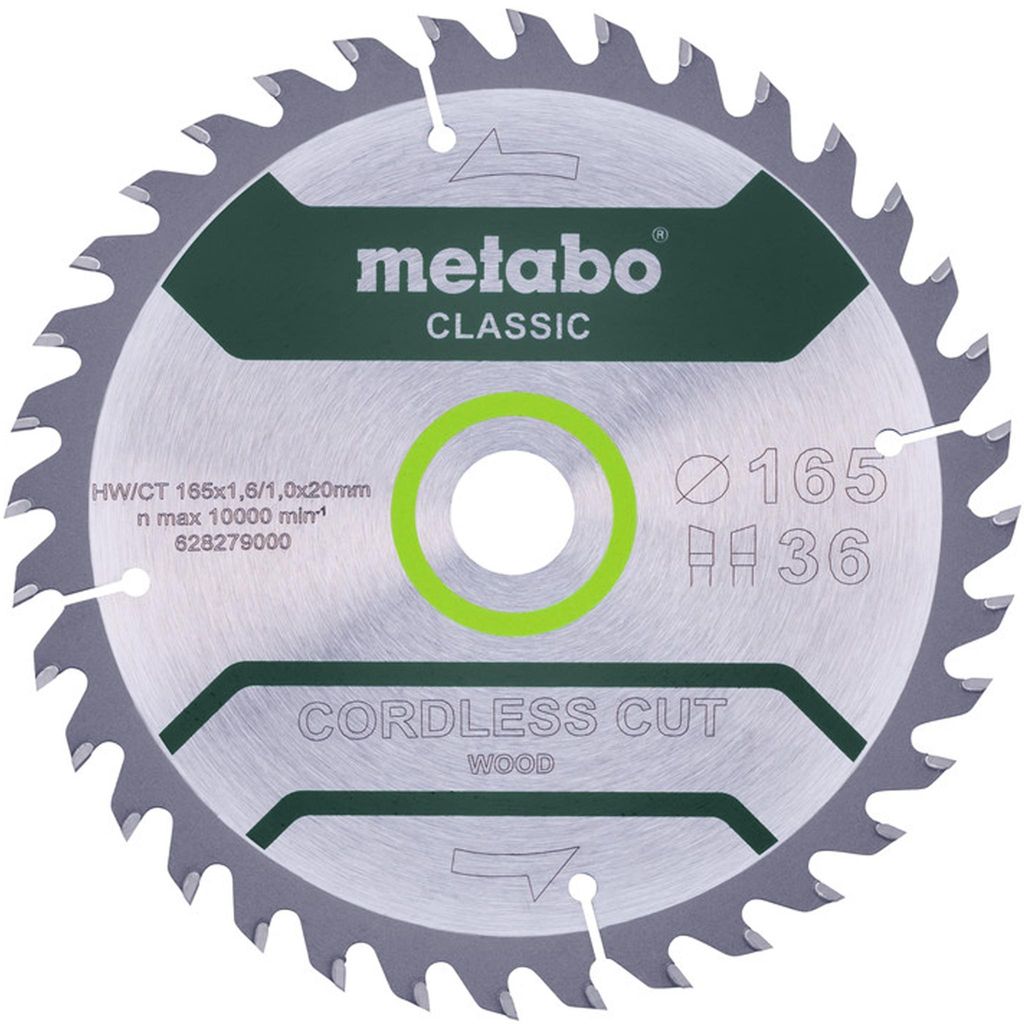 Metabo Sägeblatt cordless cut wood - classic 165, WZ-- Produktbild 