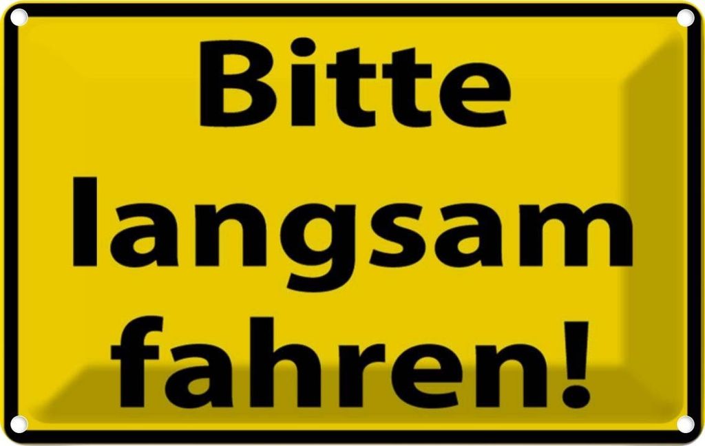 vianmo Blechschild 20x30 cm Bitte langsam fahren Warnschild Produktbild 