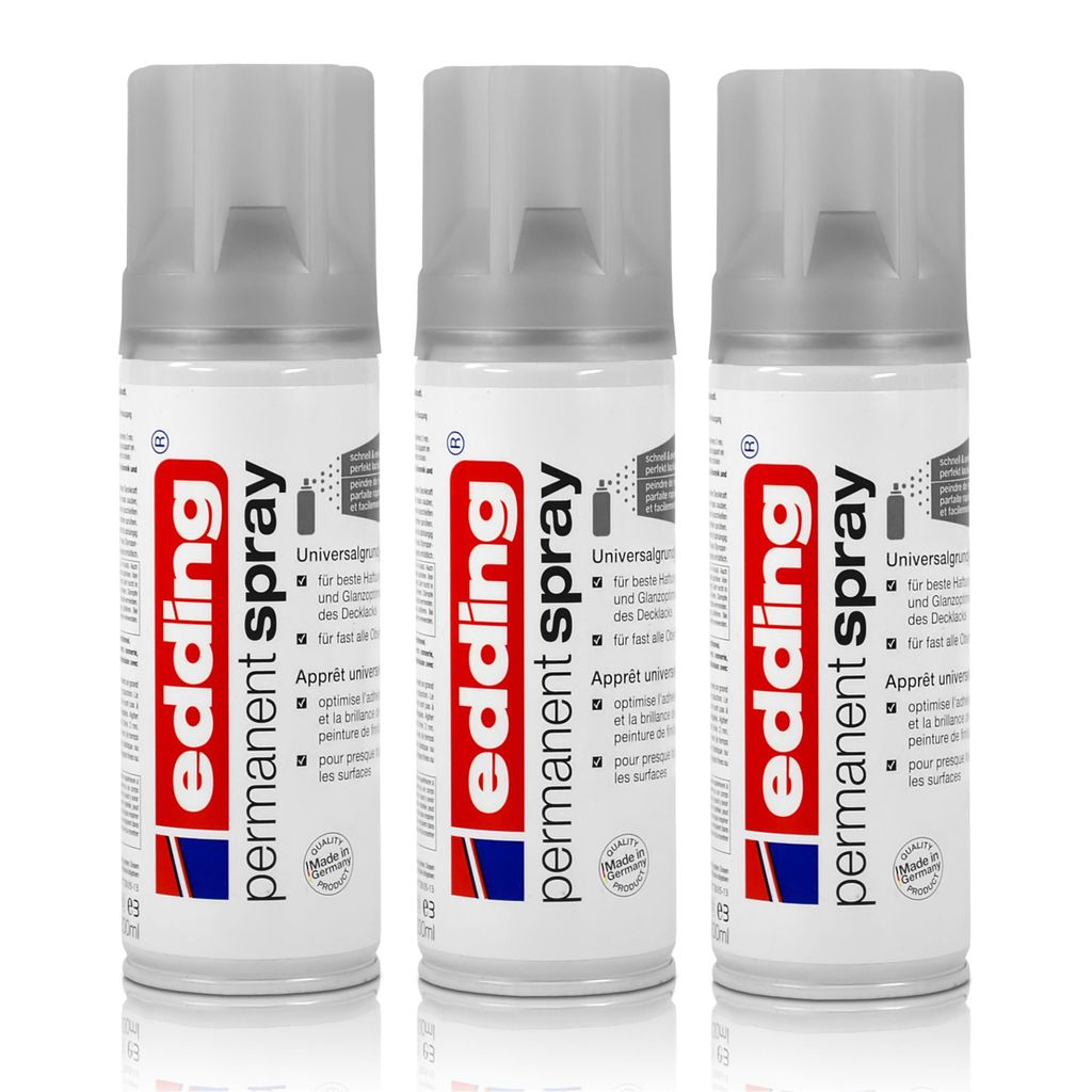 3x edding Permanent Spray Universalgrundierung grau 200 ml