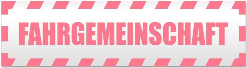 Kiwistar - Autoaufkleber - Hellrosa - 45 x 12 cm - Fahrgemeinschaft gestreift - Hinweis Aufkleber Sticker für Auto, Kfz, Fahrrad, PKW, LKW