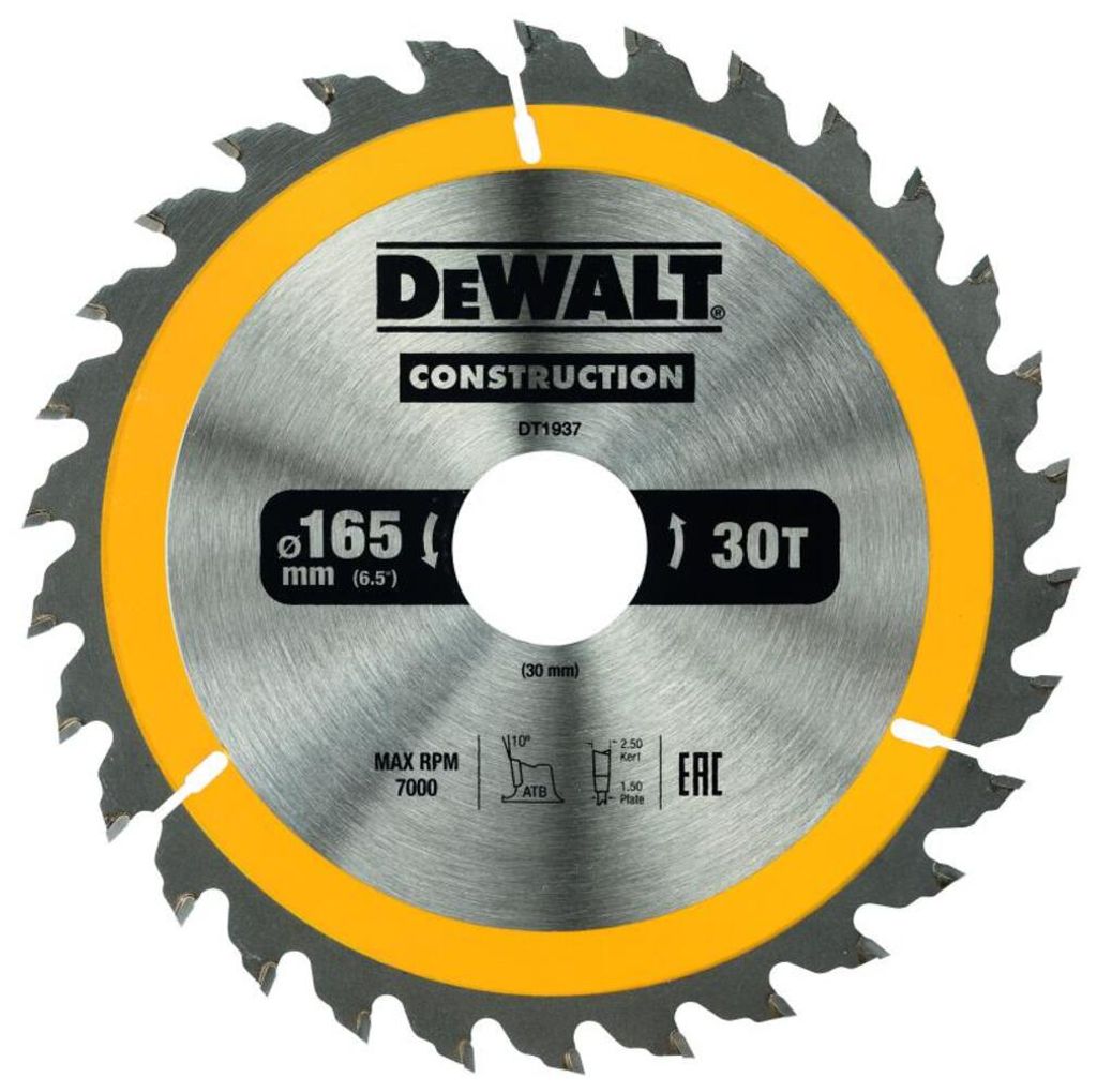DEWALT Kreissaegeblatt Handkr. 165/20mm 18WZ Produktbild 