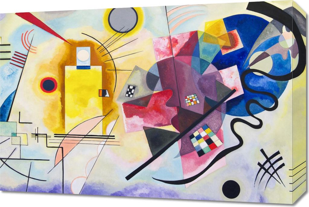 Bild 60x40cm Gelb-Rot-Blau, Wassily Kandinsky Vintage Salon