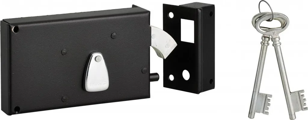 Serrure Thirard 4 gorges pour portail, solution anti-écartement noire