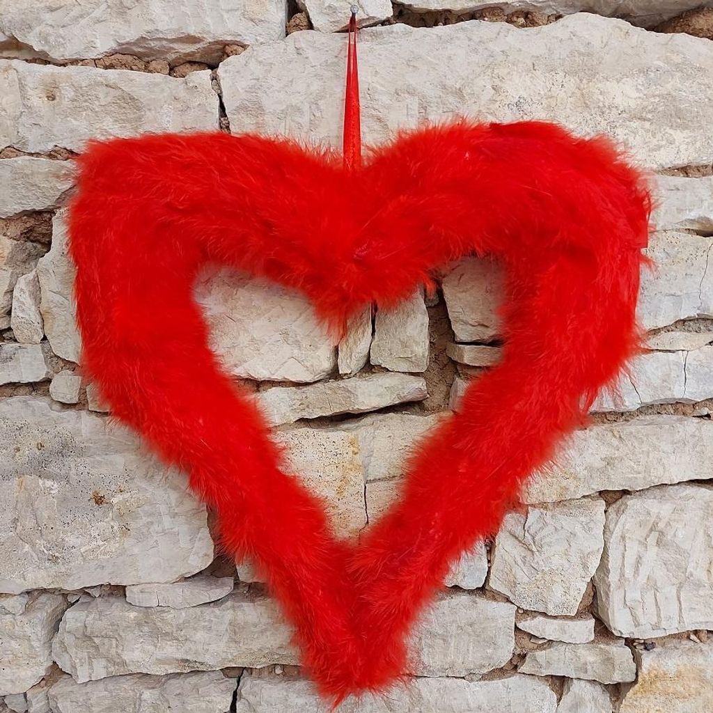 DECOLED Federherz, 37 cm, rot