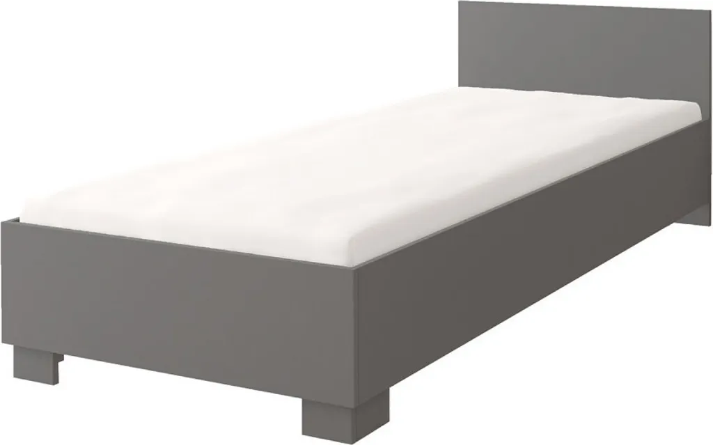 Cadre de lit enfant 90cm Jonas 36 gris et son matelas confortable