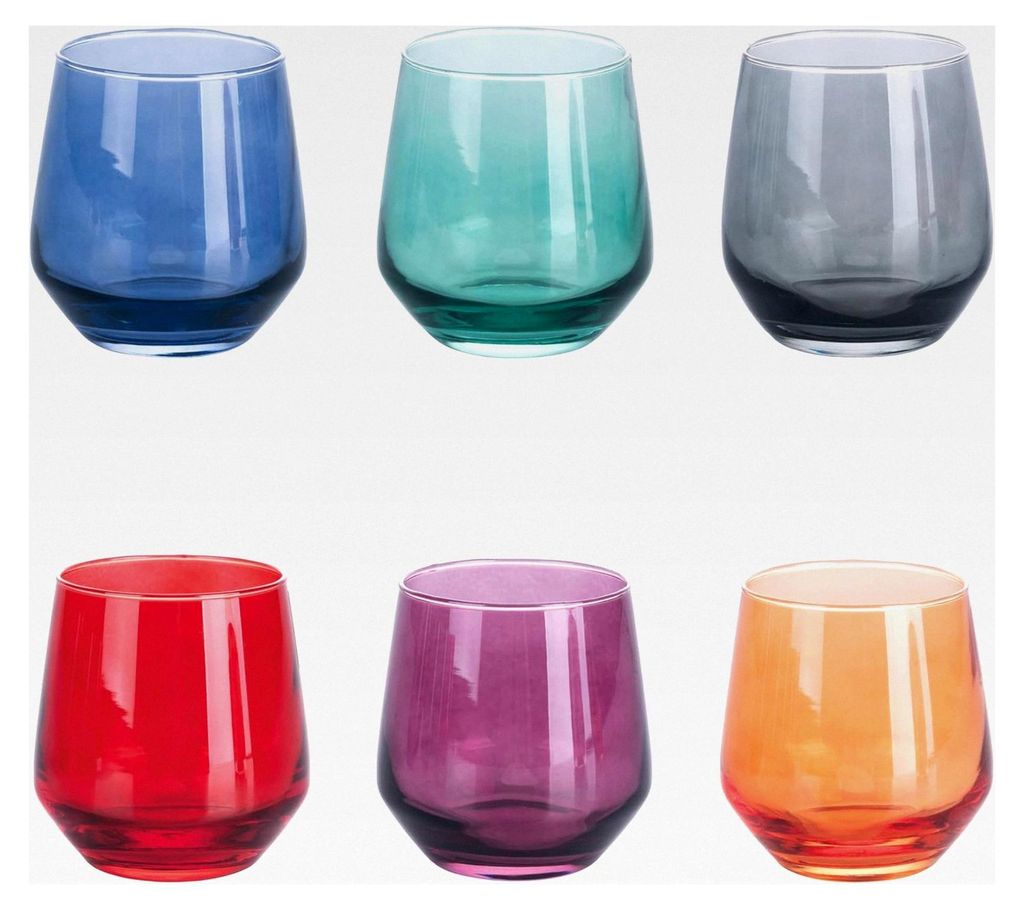 6er Set Wassergläser 365 ml Elegance Color