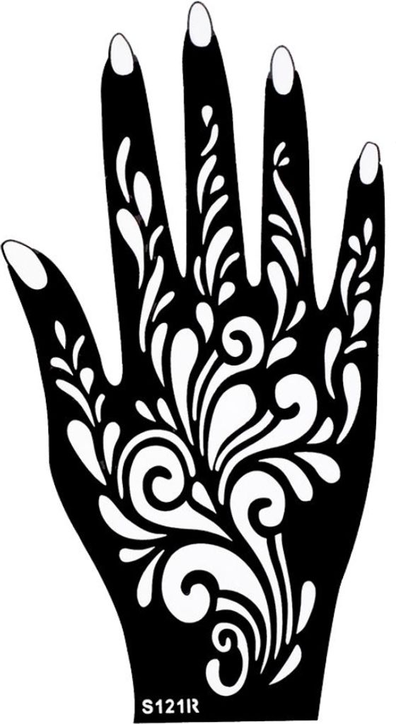 Henna Tattoo Schablone für die Rechte Hand
