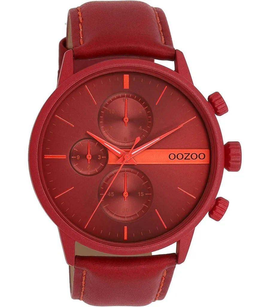 Montre Homme Oozoo UOC11226 pour un Style Urbain - Cuir Rouge Quartz