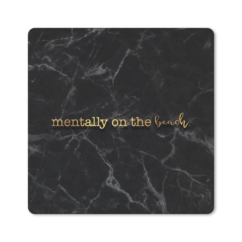 MuchoWow Mauspad Mousepad Zitat - Strand - Gold - Marmor 30x30 cm - Mousepads - Maus Mat - Pad - Mausunterlage - Gaming