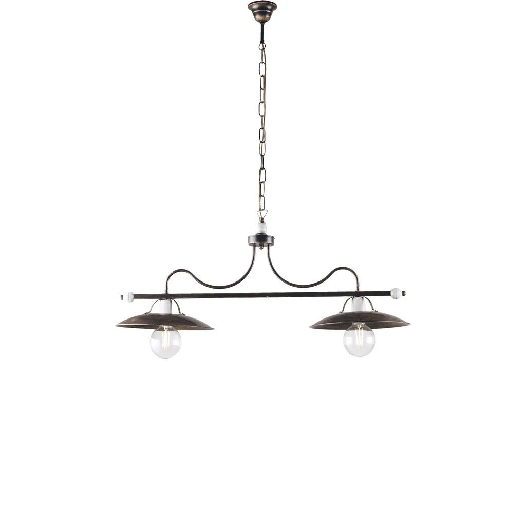Suspension de Style Rustique en Fer Marron pour Éclairage de Salon