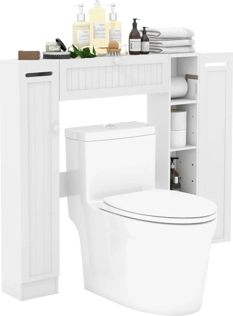 Optimiser l'espace réduit : Meuble WC avec rangement et porte-rouleau