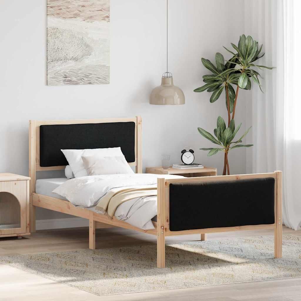 Maison Exclusive - Bettrahmen mit Kopfteil Schwarz 100 x 200 cm Stoff