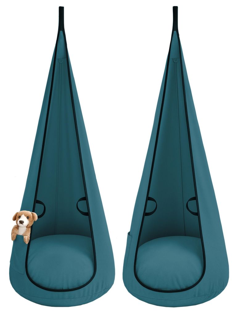 Hängesessel Kinder Kokon Velvet PEACOCK – Schaukelstuhl Babyschaukel