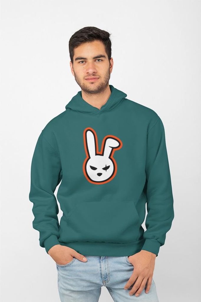 D&B Uni Hoodie EB00018 Bunny Dunkles Türkis-Größe L