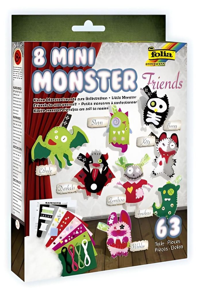 Folia 'Mini Monster Friends' Bastel Set für 8 Monster (8er Produktbild 